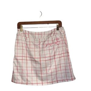 adidas White and Pink Checkered Skirt